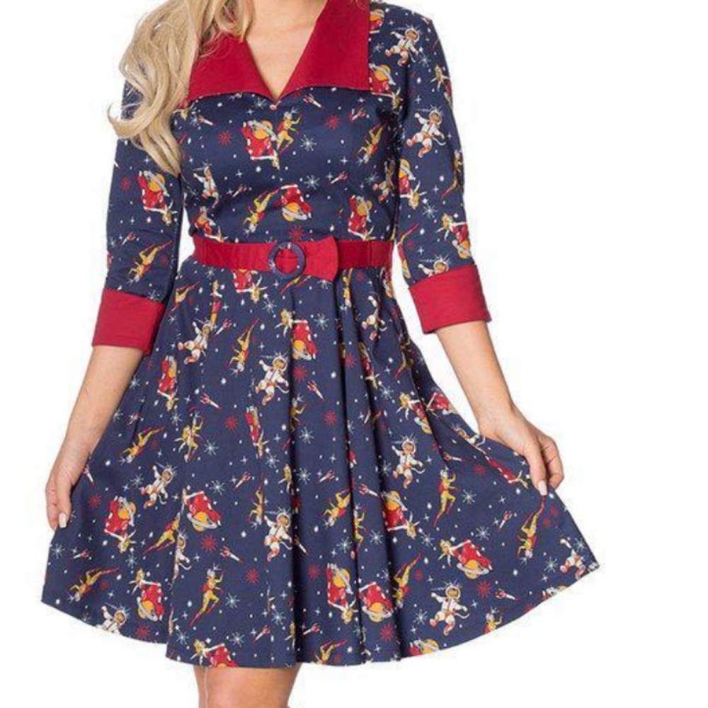 Banned Retro Space Cat Vamp Dress